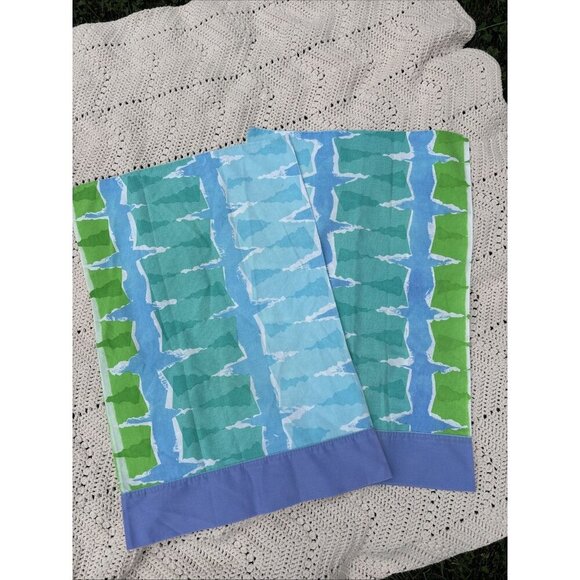 2 Cannon? Pillowcases Standard Cotton Blend Watercolor Print Percale Pair - Picture 2 of 5